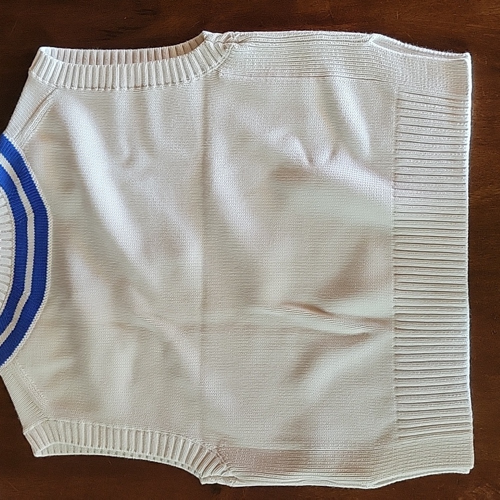 RLX Ralph Lauren Cream V-Neck Sweater Vest with Blue Trim - Picture 6 of 6